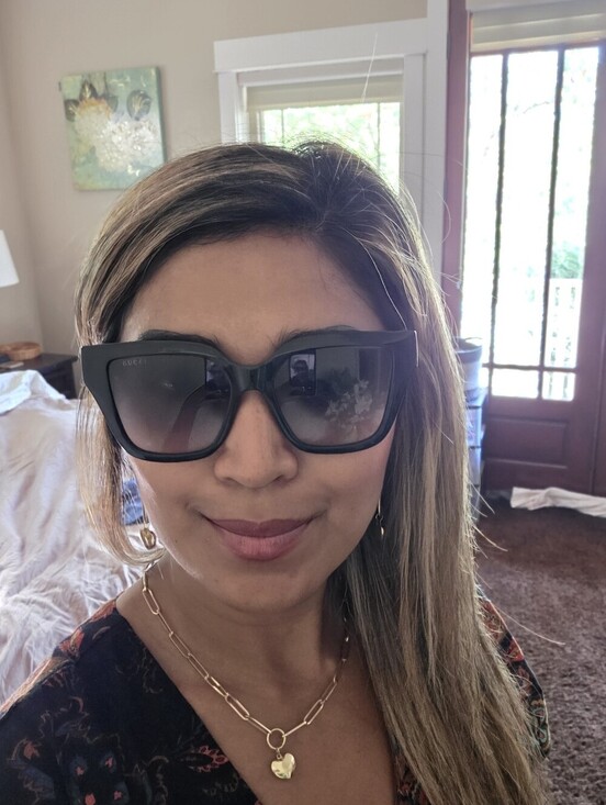 Gucci Black Square Sunglasses with Gold Logo Accent main image 4